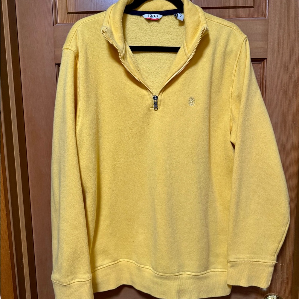 Izod Yellow Zip-Up Men's Sweatshirt Vintage Y2K